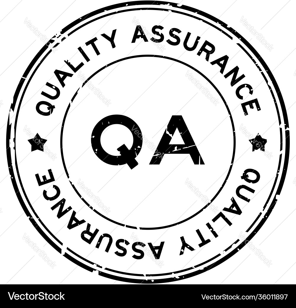 Grunge black qa quality assurance word round Grunge black qa quality assurance word round vector image