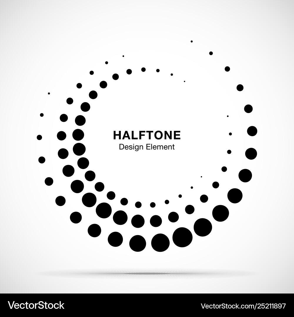 Halftone circle dotted texture frame Halftone circle dotted texture frame vector image