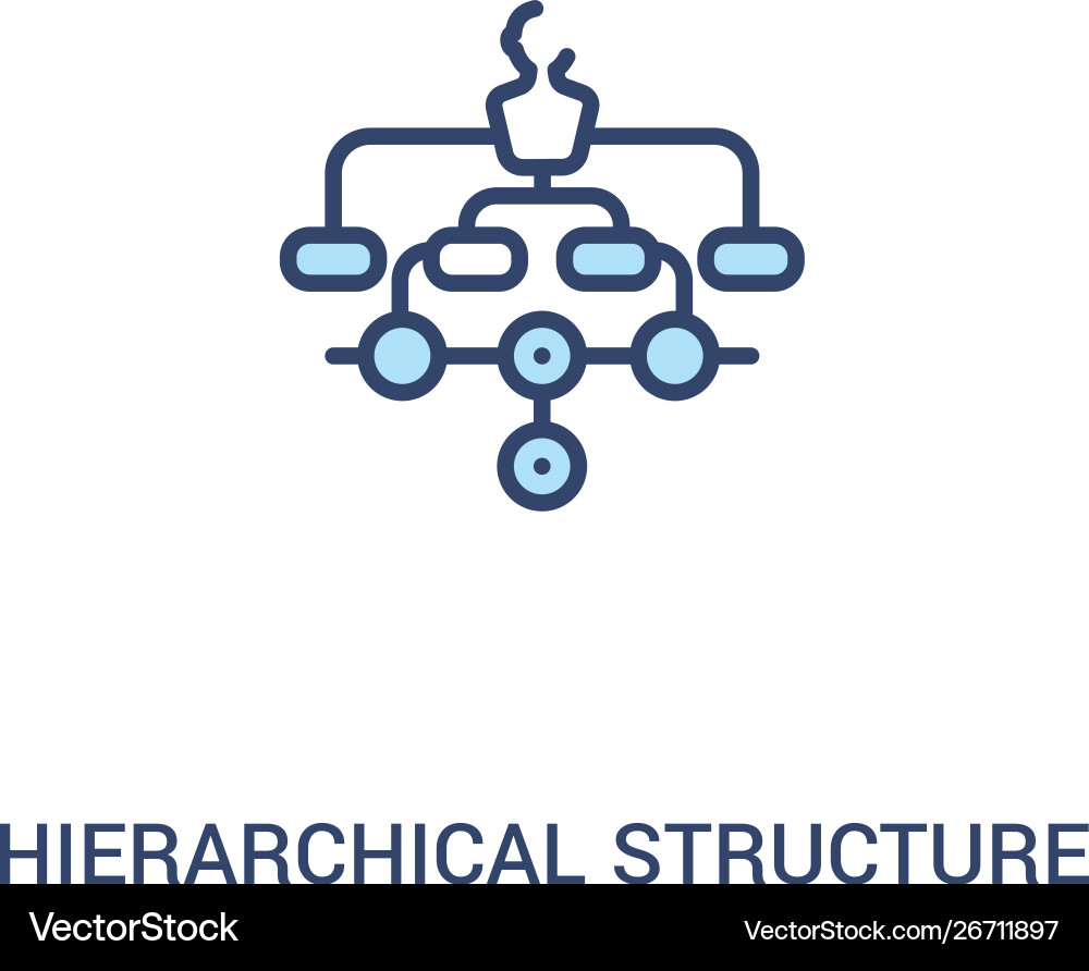Hierarchical structure concept 2 colored icon Hierarchical structure concept 2 colored icon vector image