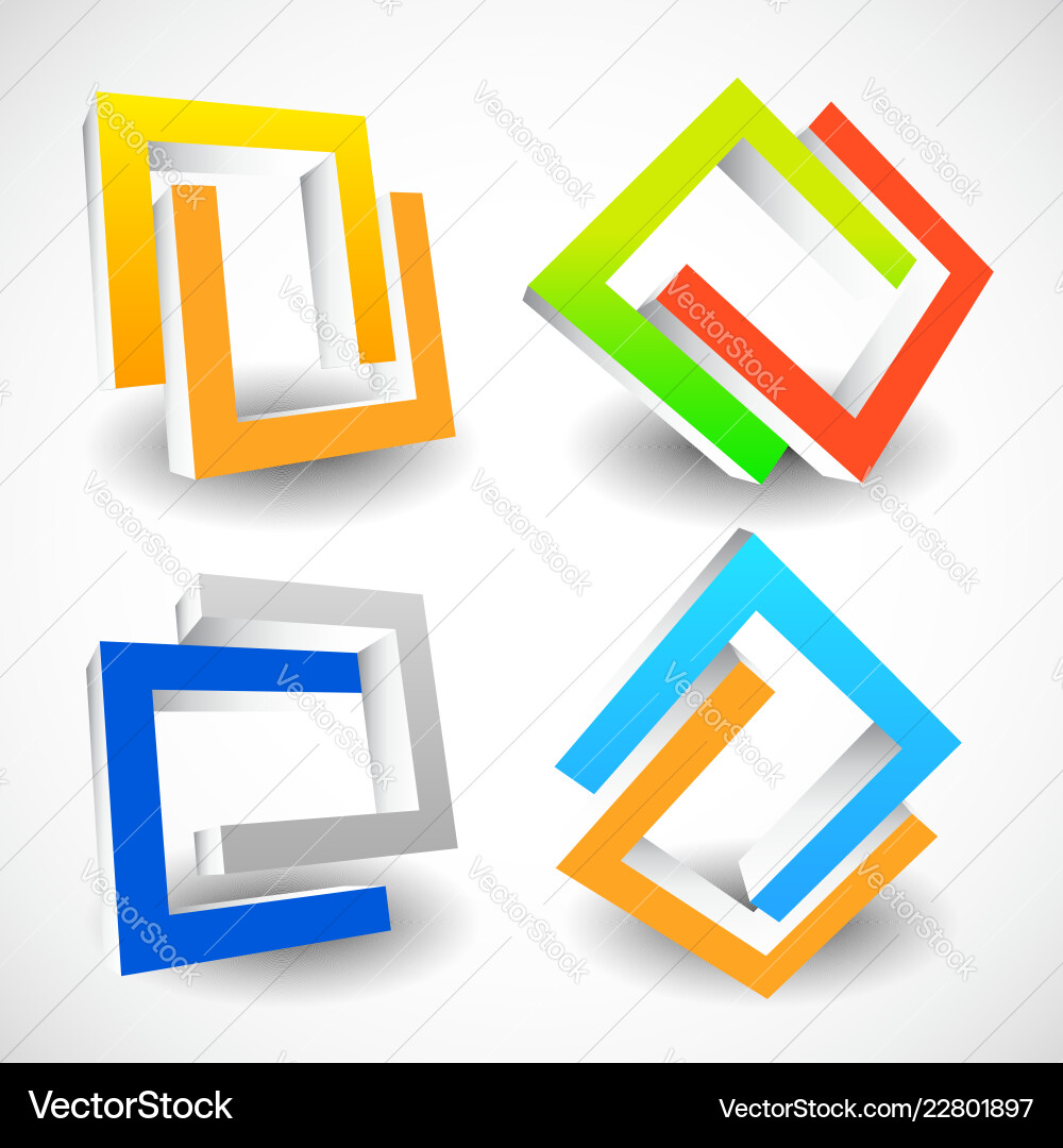 Interlocking colorful u shapes generic icons Interlocking colorful u shapes generic icons vector image