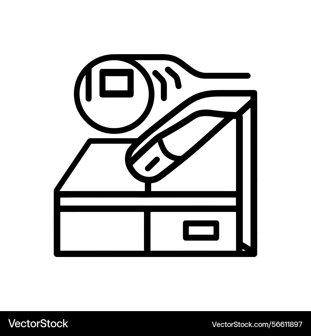 Line icon of a coin roll on dispenser machine Vector Image