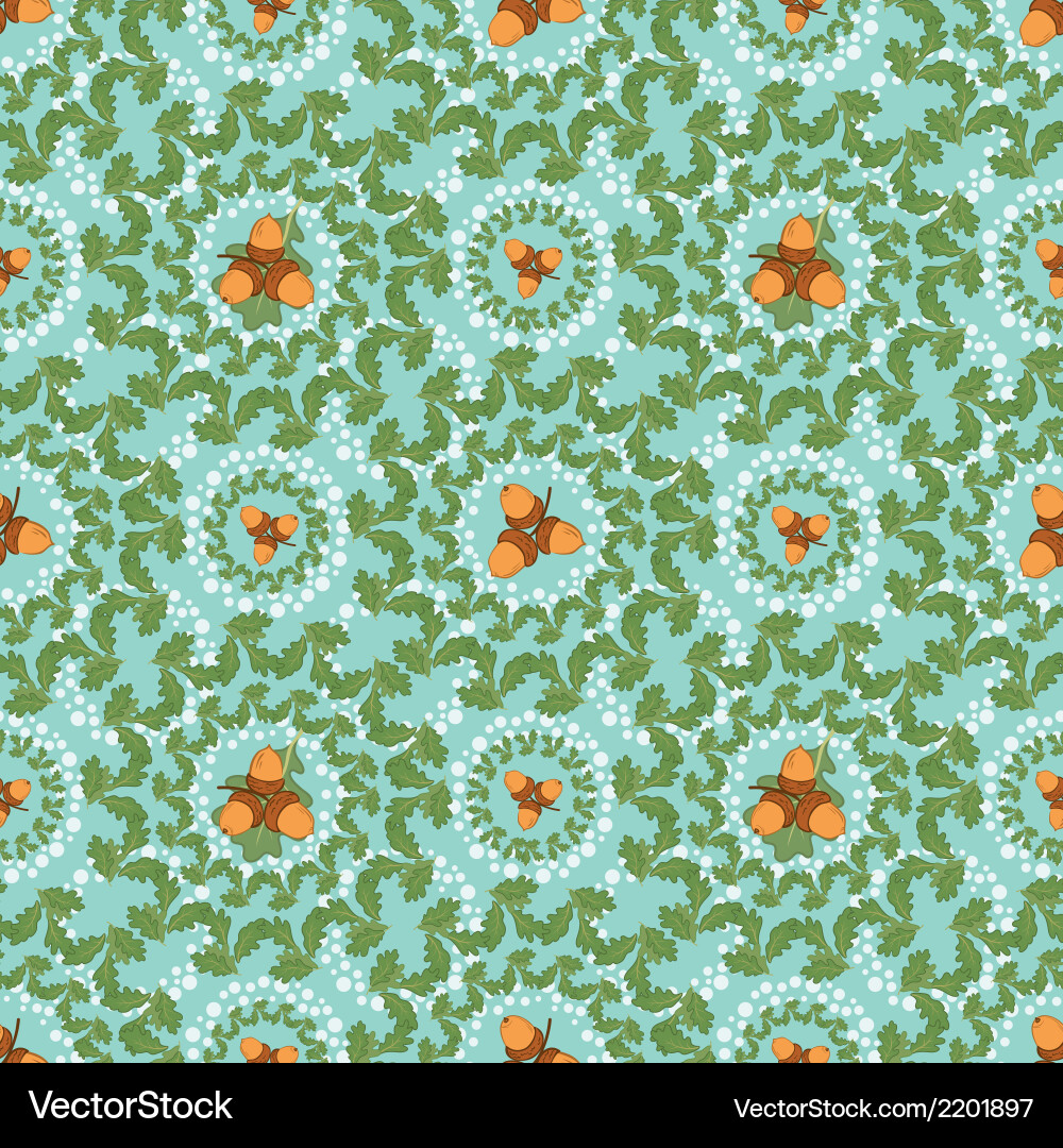 Oak Leaf and Acorn Pattern vector image