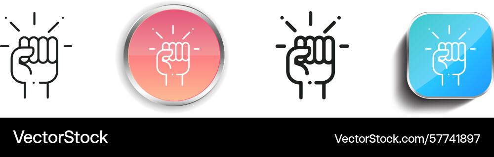 Power icon thin linear regular and button style Power icon thin linear regular and button style vector image