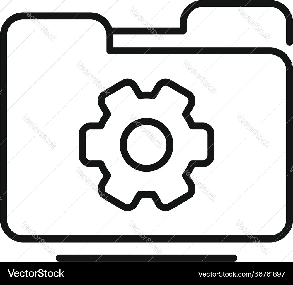 Server data folder icon outline style Server data folder icon outline style vector image