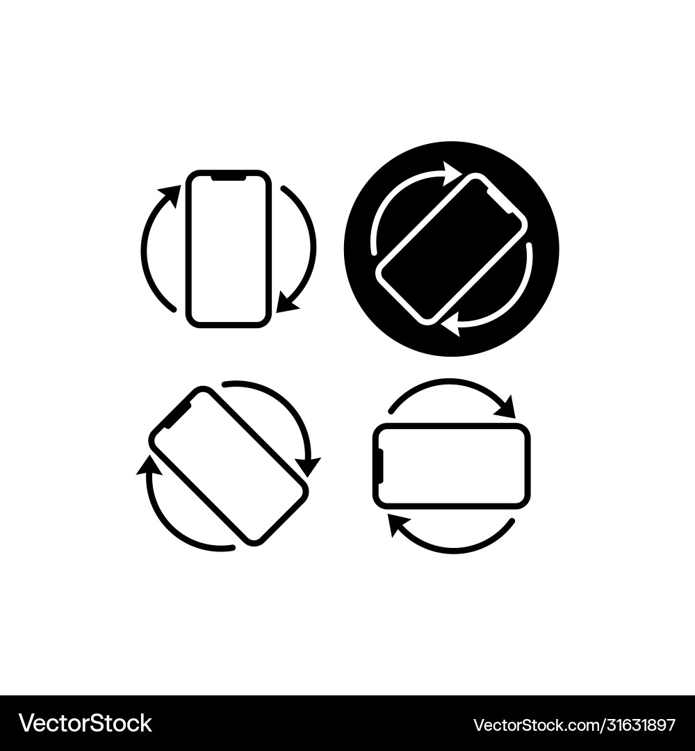 Smartphone rotation icons phone rotate set Smartphone rotation icons phone rotate set vector image