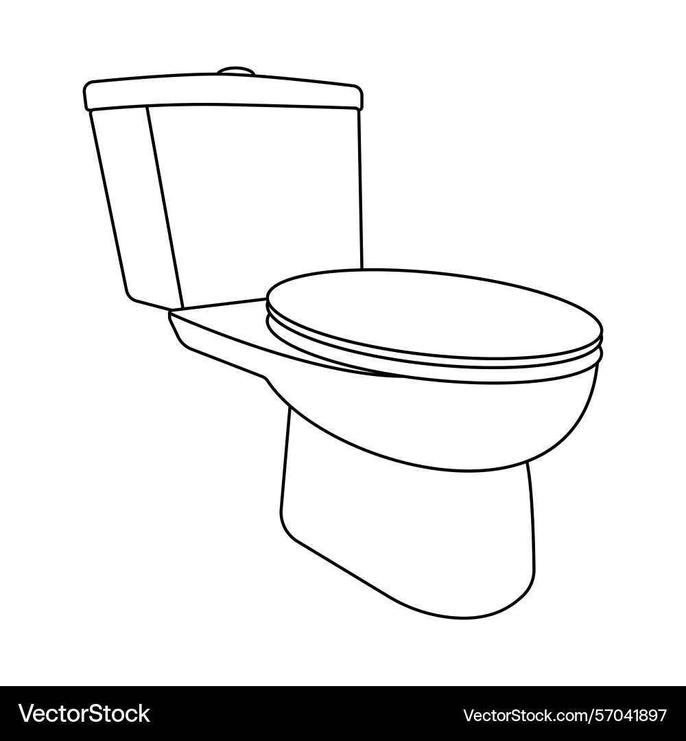 Toilet line art (57041897) – Royalty-Free Vector | VectorStock, image size:1000x1080