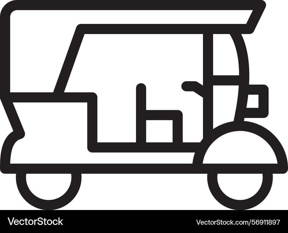 Tuk-tuk linear style icon design Vector Image