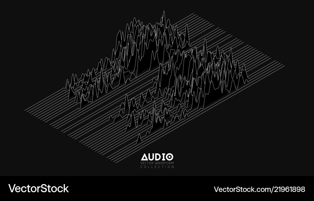 3D Audio Spectrum Waveform Vector Image