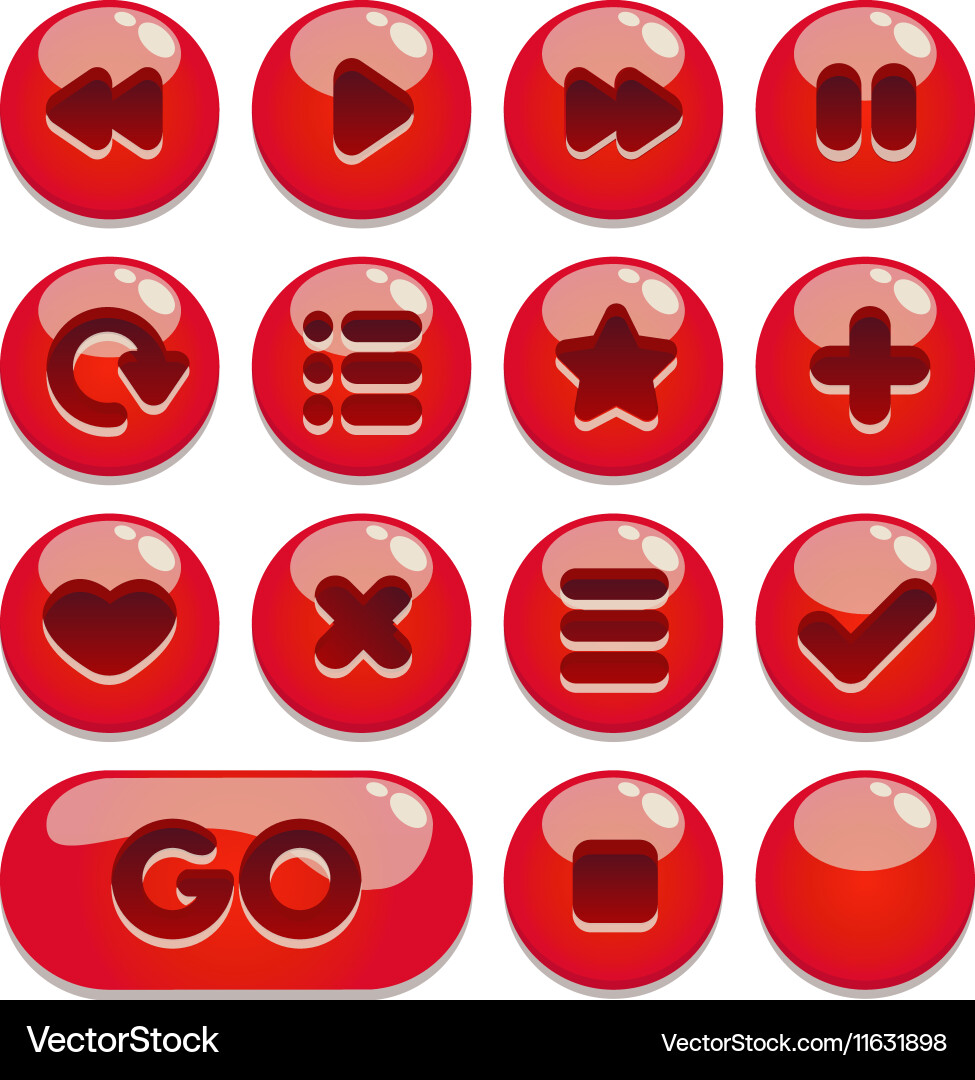 A set of buttons for gaming interfaces vector image