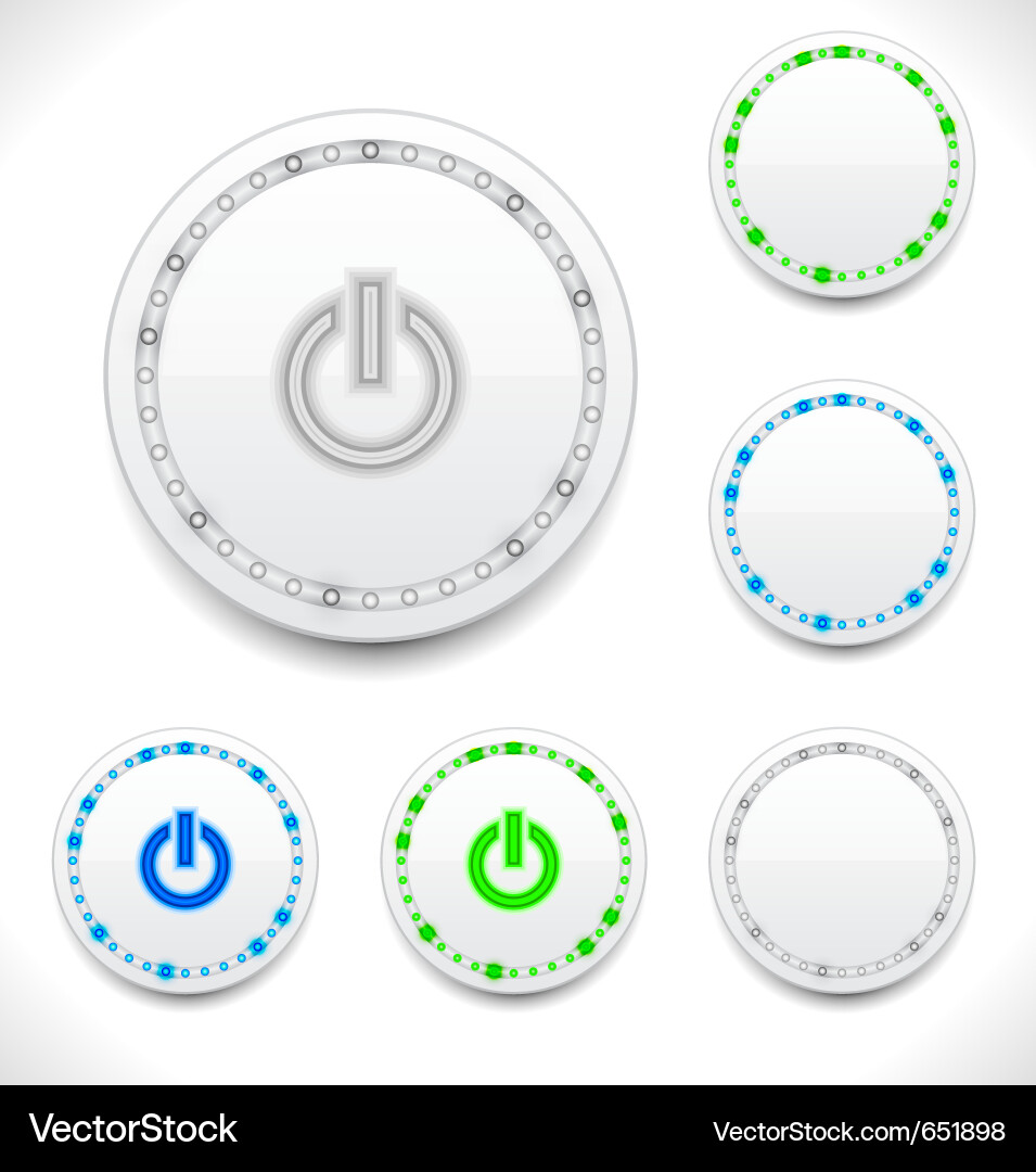 Abstract led power button vector image