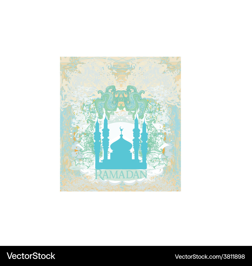 Artistic pattern background with moon and mosque Vector Image