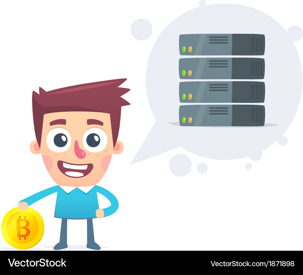 Bitcoin Mining Concepts Vector Image