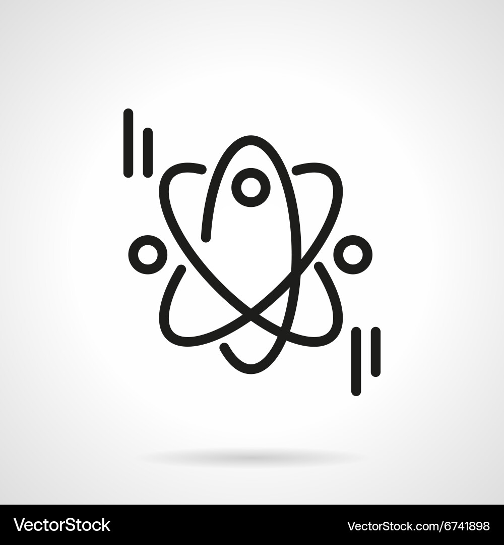 Black simple line atom modes icon Vector Image