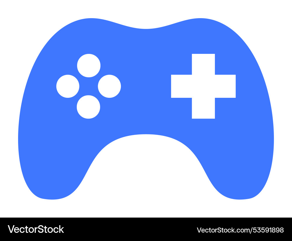 Blue gaming controller with button layout Blue gaming controller with button layout Vector Image