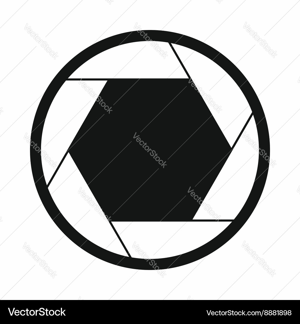 Camera shutter aperture icon simple style Vector Image