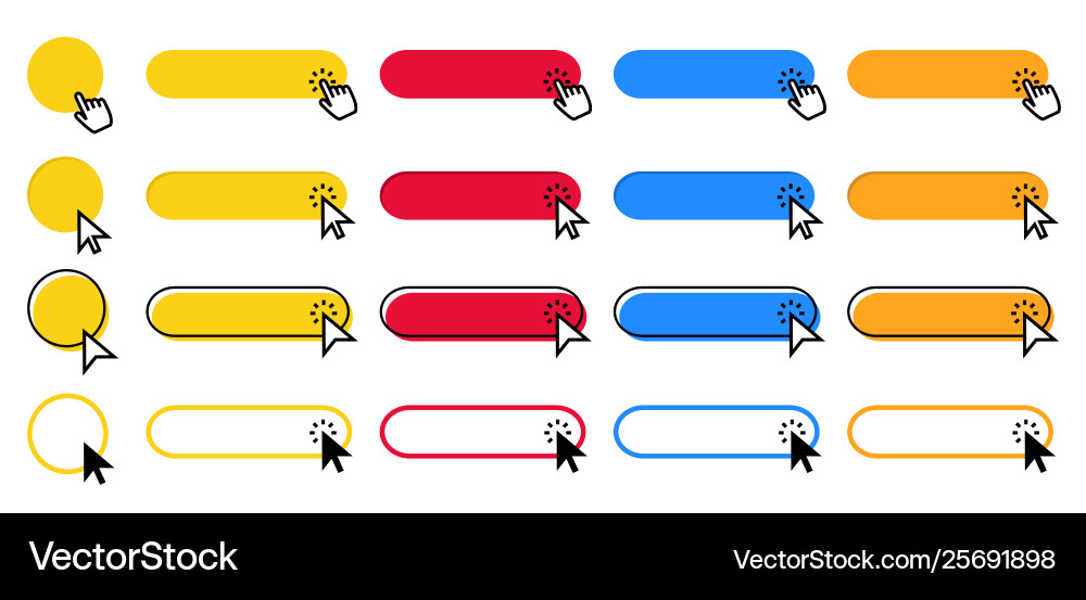 Clicking Button Cursor Pointer vector image