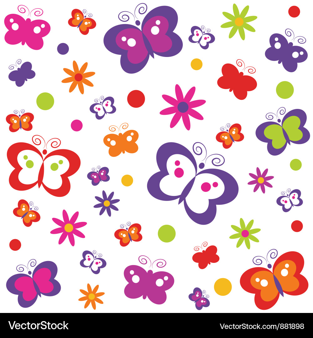 Colorful Butterfly Pattern Background Vector Image