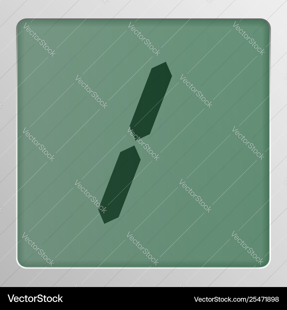 Digital character set typeface on a screen vector image