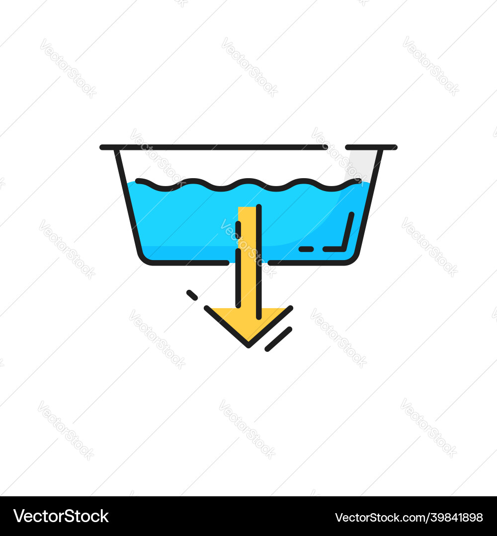 Drain adding water detergent isolated color icon Drain adding water detergent isolated color icon Vector Image