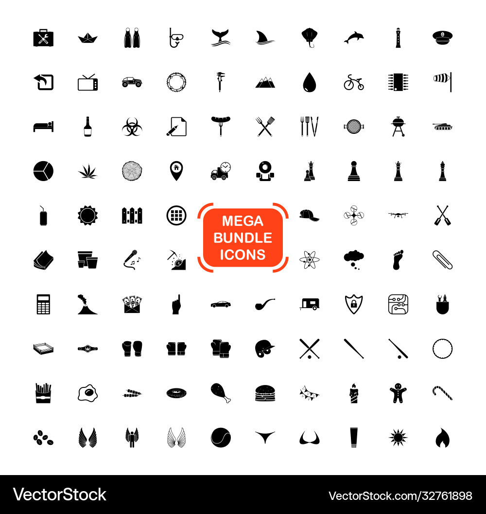 Exclusive mega bundle icons pack collection Vector Image
