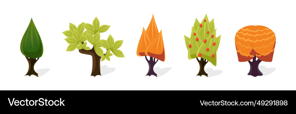 Fantastic tree for ui game design set Fantastic tree for ui game design set vector image