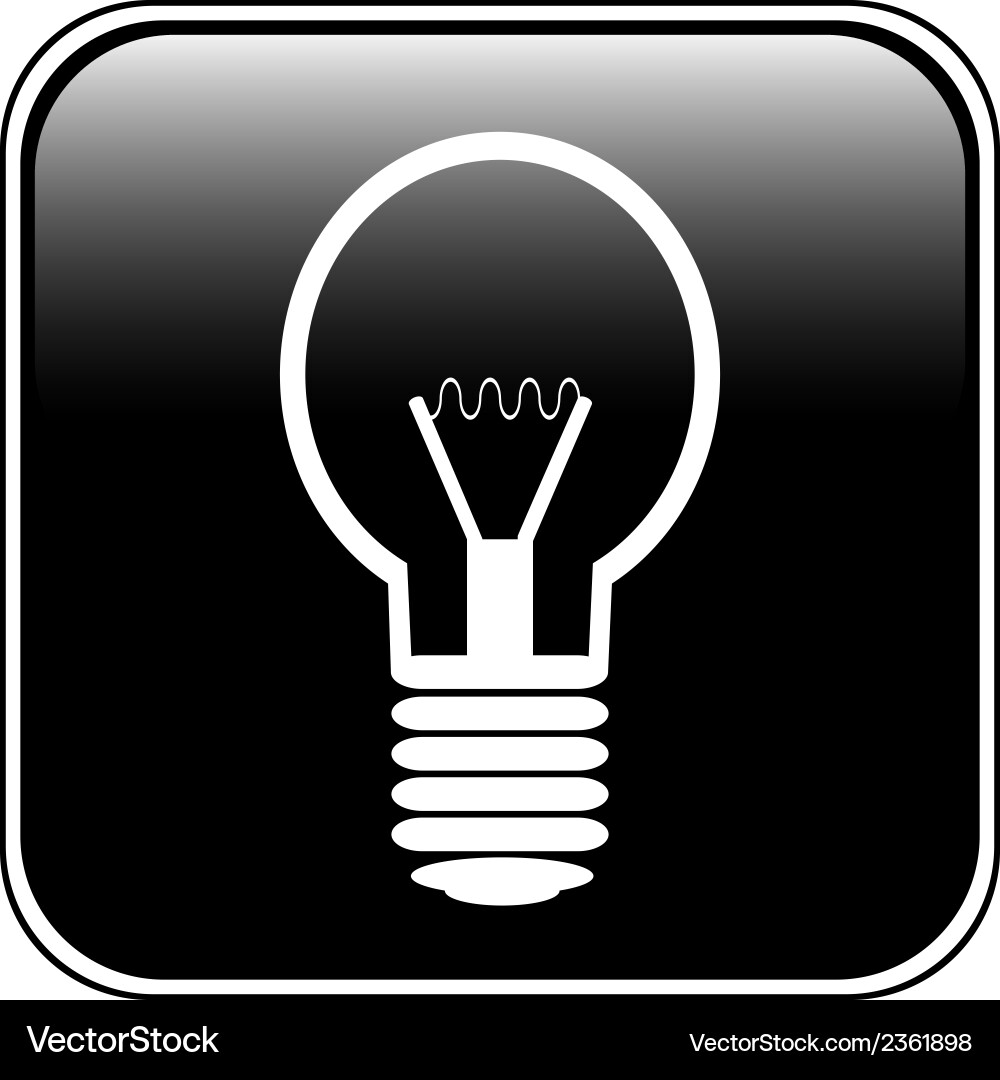 Light bulb button vector image