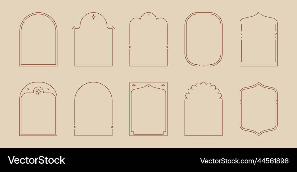 Minimal Arch Frame Set Vector Image