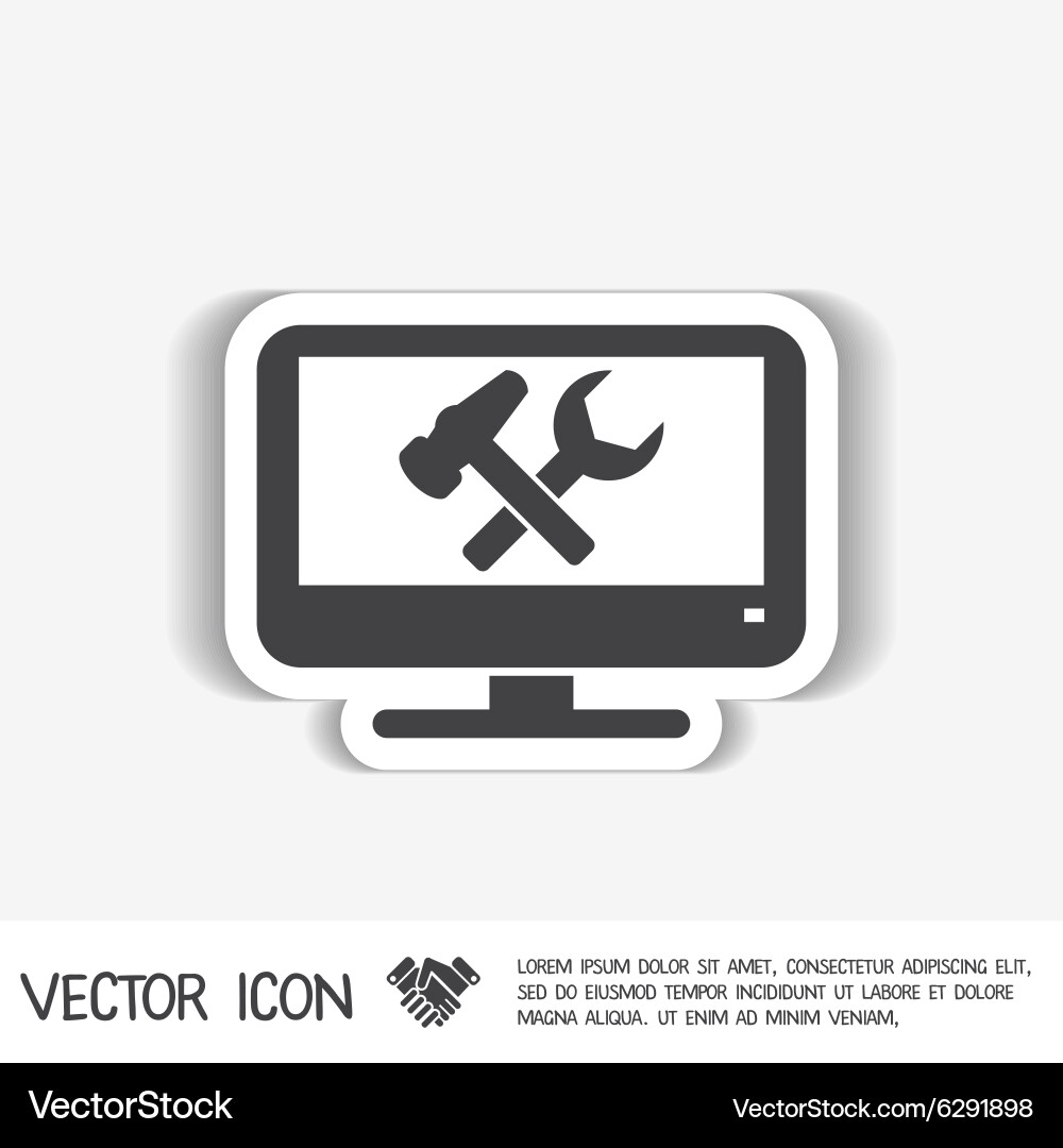 Monitor symbol settings icon computer Vector Image