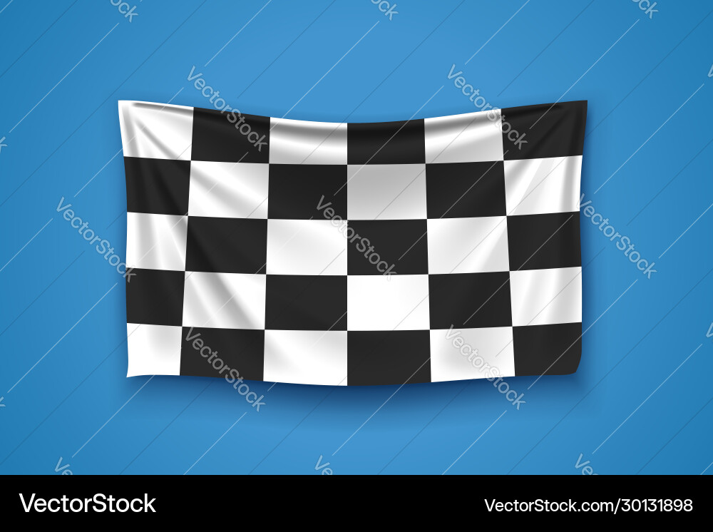 Racing Flag with Checkerboard Pattern Vector Image