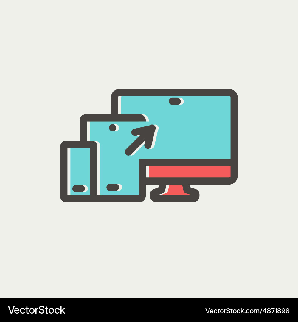 Responsive web design thin line icon vector image
