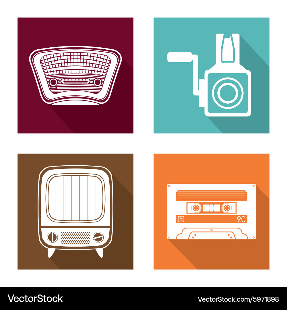 Retro objects vintage design vector image