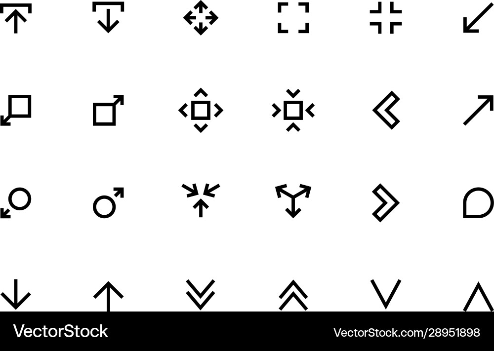 Scale arrows line icons reduce and increase Scale arrows line icons reduce and increase vector image