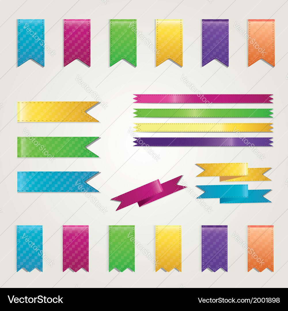 Set of colorful ribbons Royalty Free Vector Image