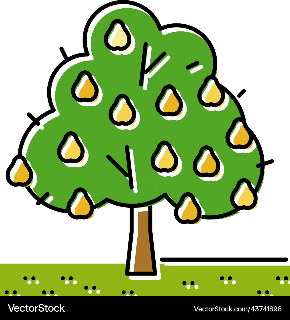 Tree pear color icon vector image