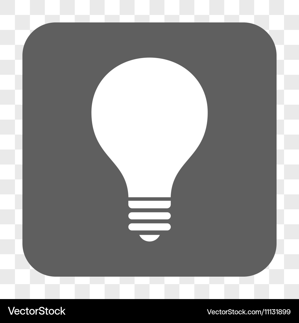 Bulb rounded square button vector image