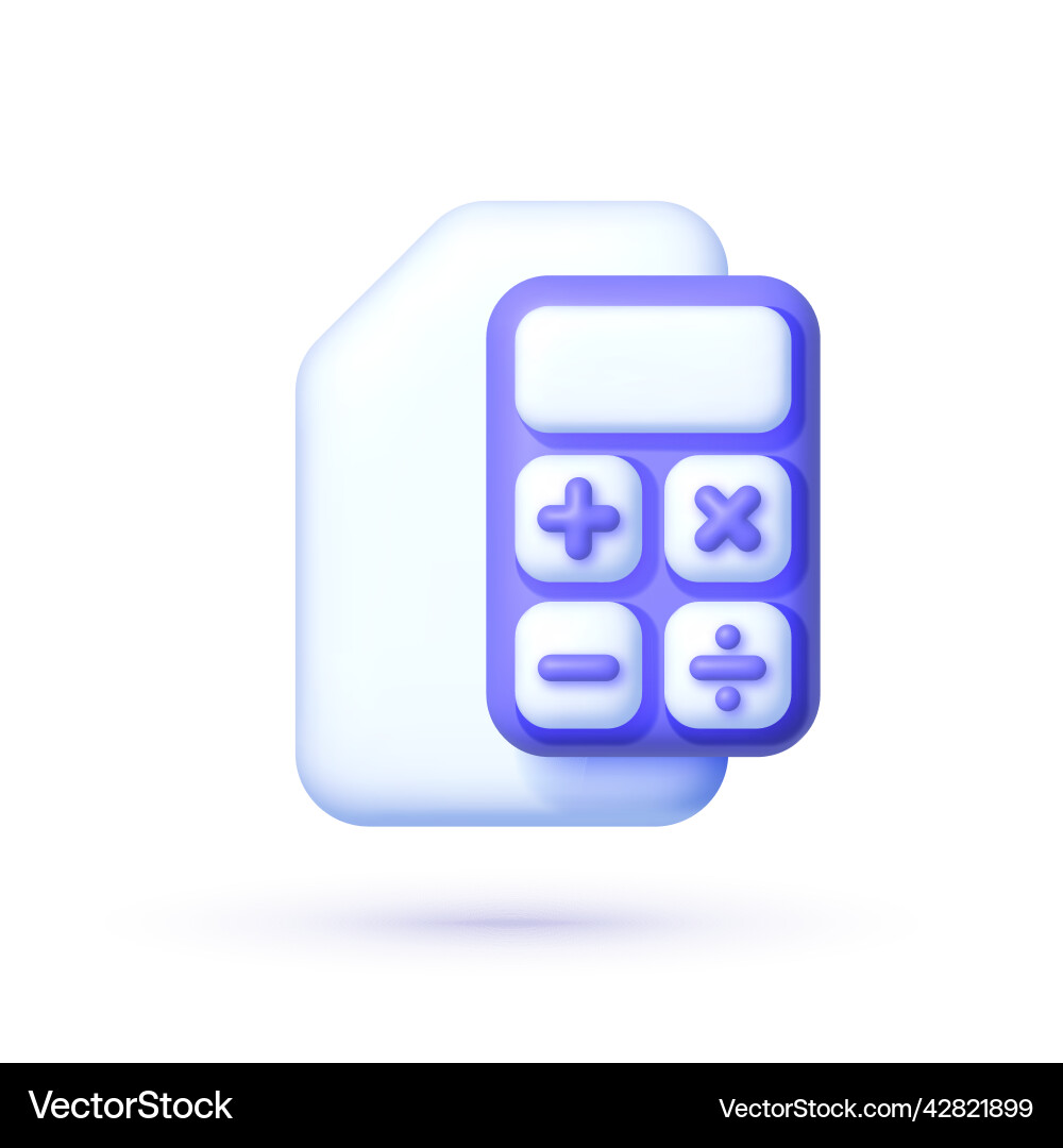 Calculator in 3d style on whit background Calculator in 3d style on whit background vector image