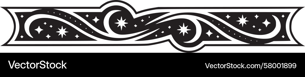 Celestial Star Swirl Border Vector Image