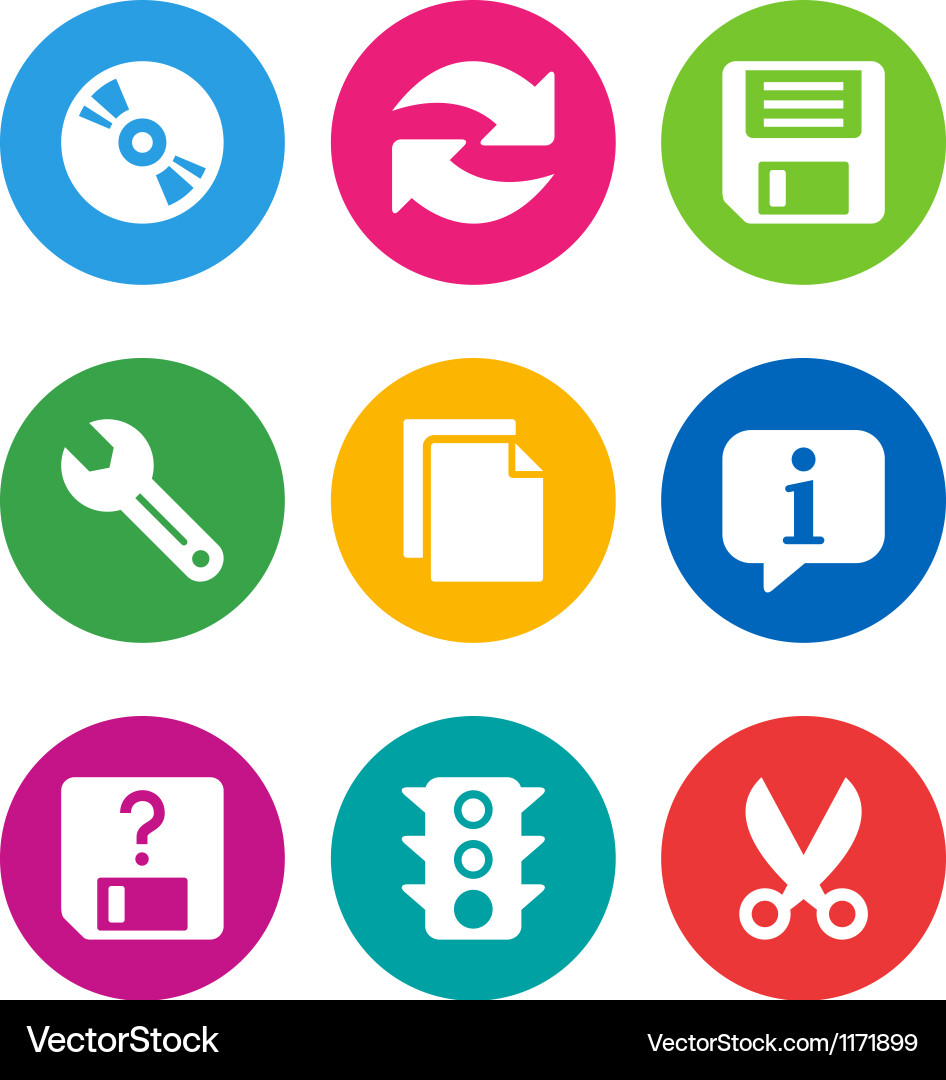 Circular Interface Icons - Utility Set vector image