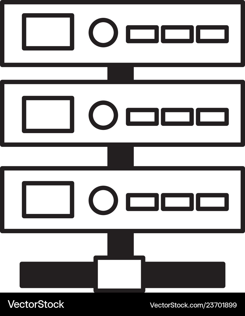 Database center server vector image