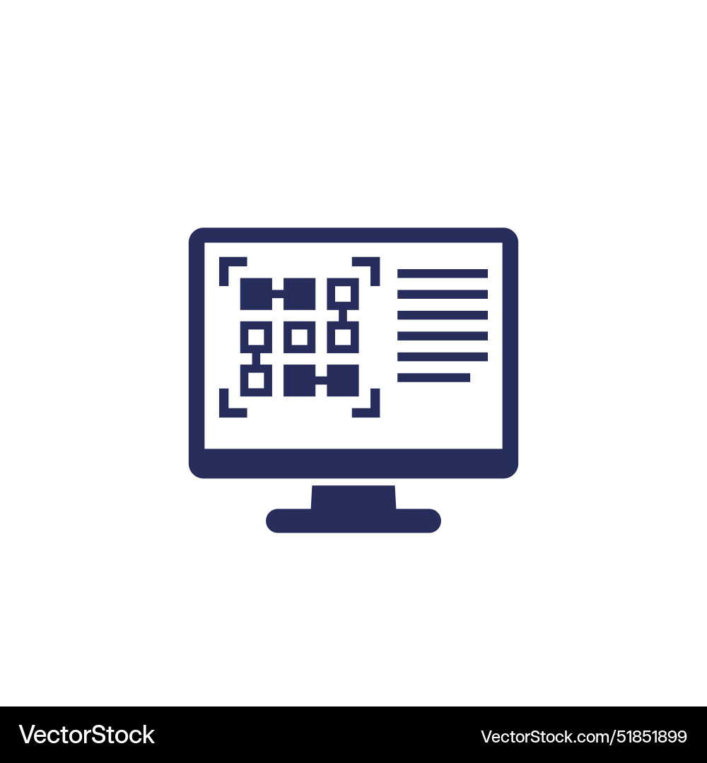Pattern recognition software icon on white vector image