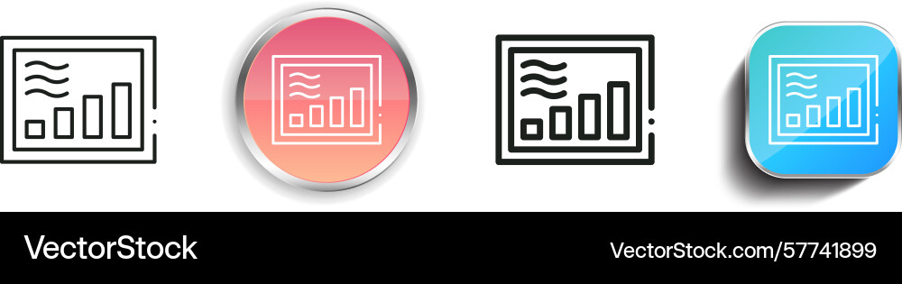Power icon thin linear regular and button style Power icon thin linear regular and button style vector image