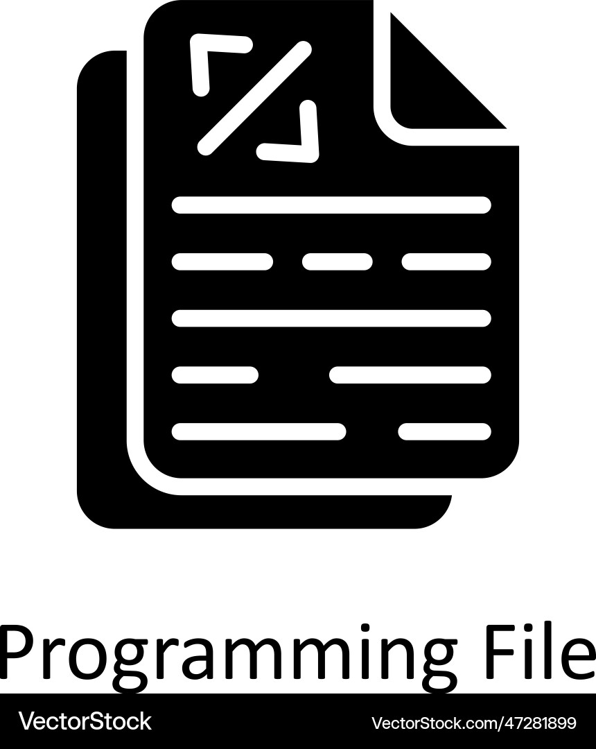Programming file solid icon design vector image