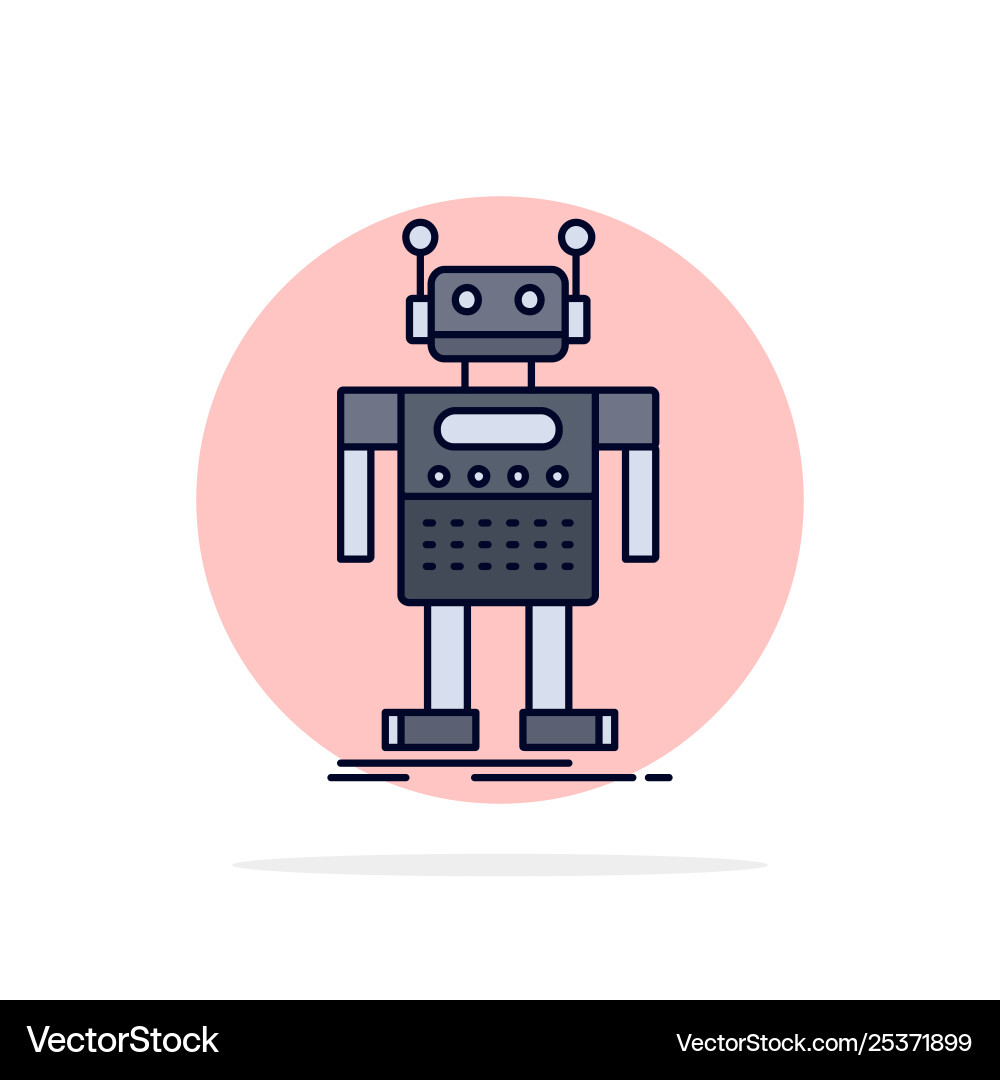 Robot android artificial bot technology flat Robot android artificial bot technology flat Vector Image