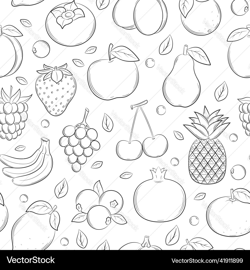 Seamless pattern with different fruits and berries Seamless pattern with different fruits and berries vector image