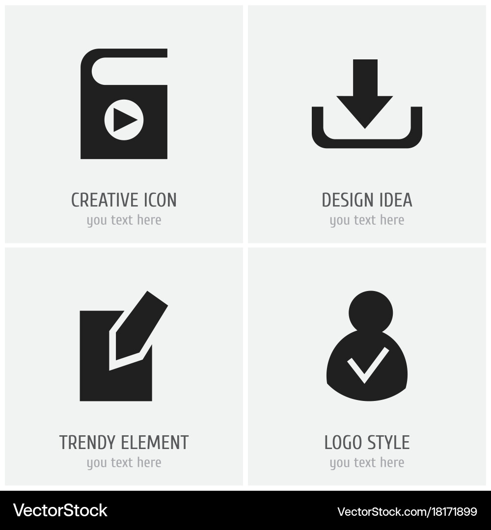 Set of 4 editable network icons includes symbols vector image