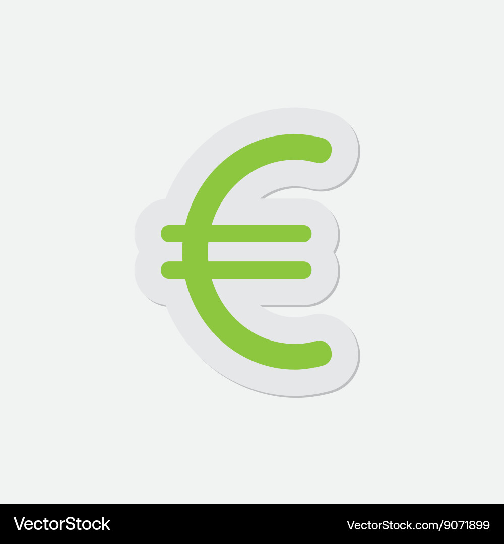 Simple green icon - euro currency symbol Vector Image