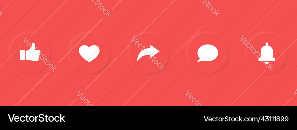 Social media button in neumorphism style ui ux vector image