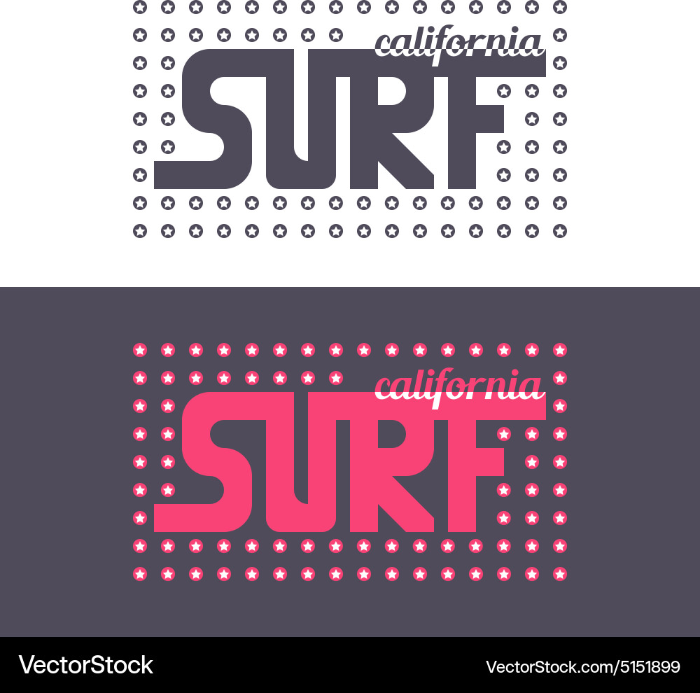 Surf colorful text design background Vector Image