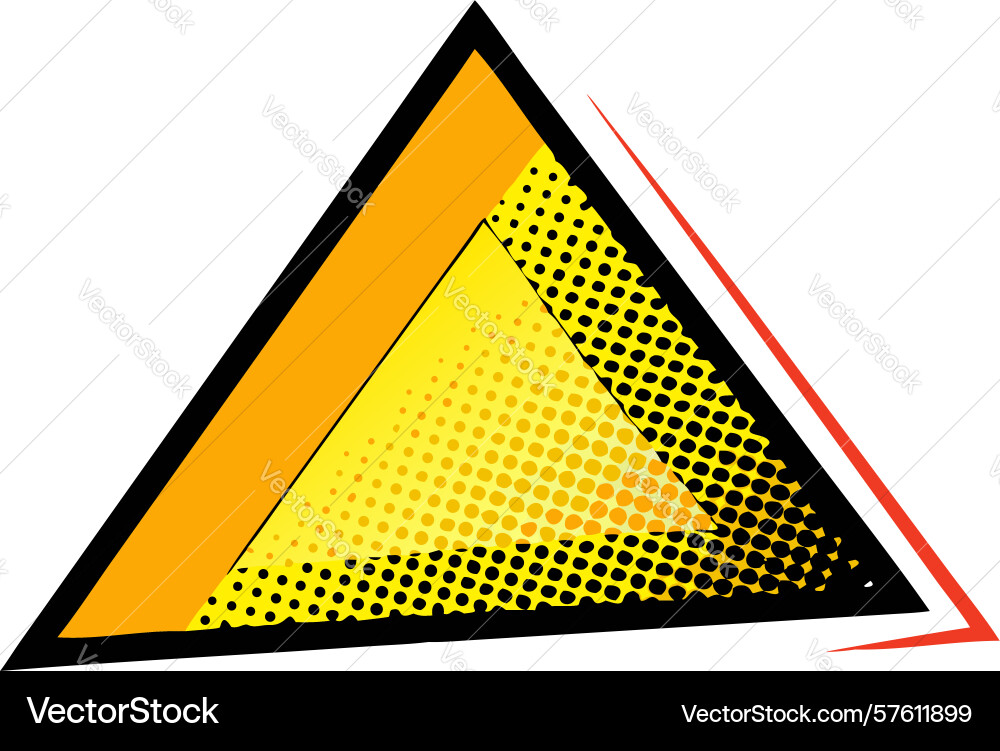 Warning sign triangle with halftone pattern vector image