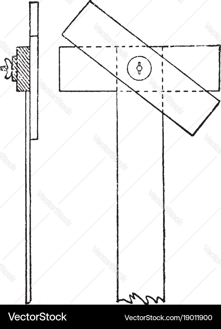 Adjustable rectangular head t square angular vector image